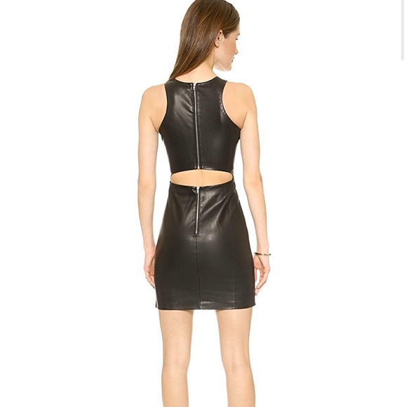 Miranda Faux Leather Dress in Black - Picture 1 of 3